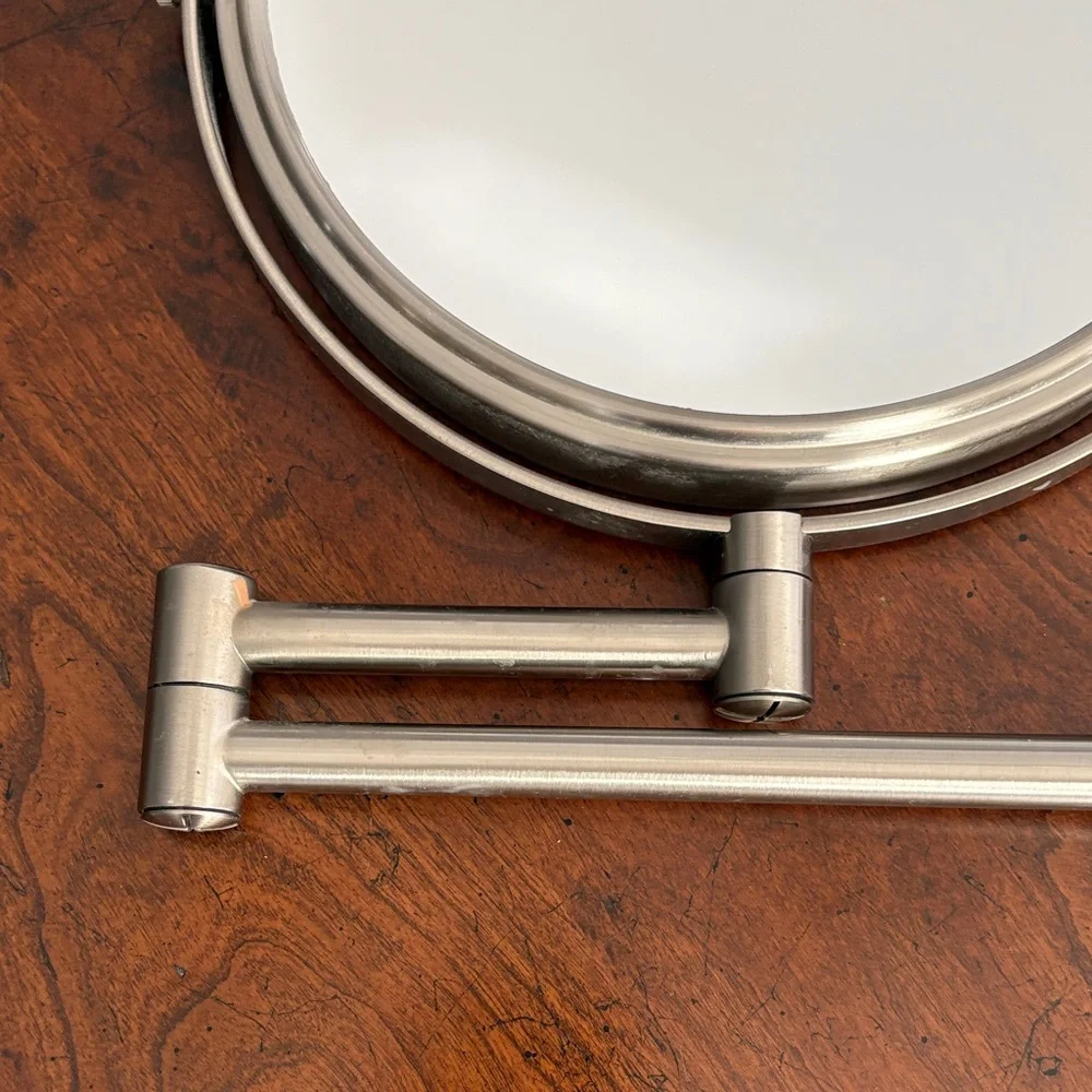 Adjustable Wall-Mounted Vanity Mirror in Silver Finish